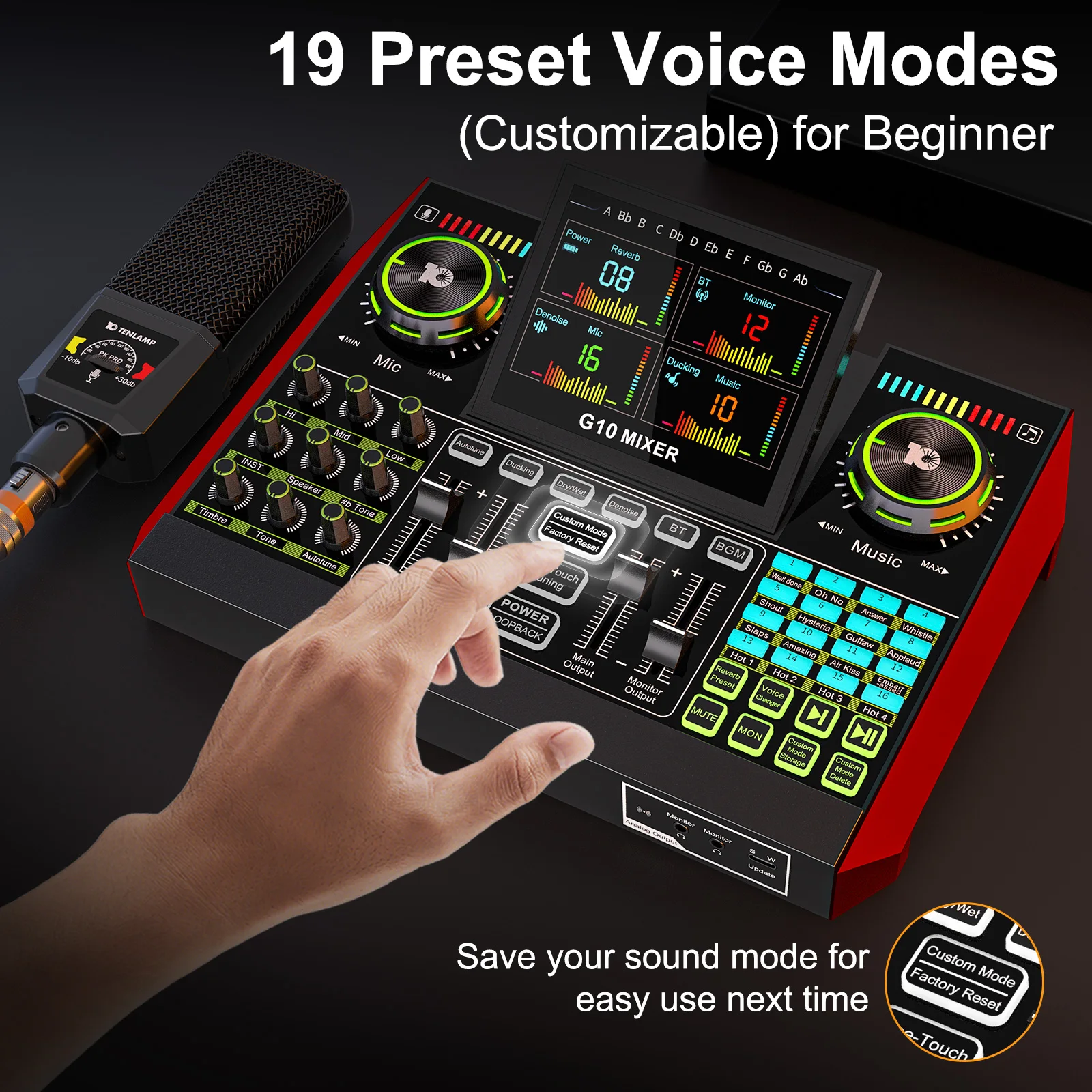 Tenlamp G10 Equipment Bundle 6 Channel with 3.5mm Microphone and Live Sound Card - Image 6