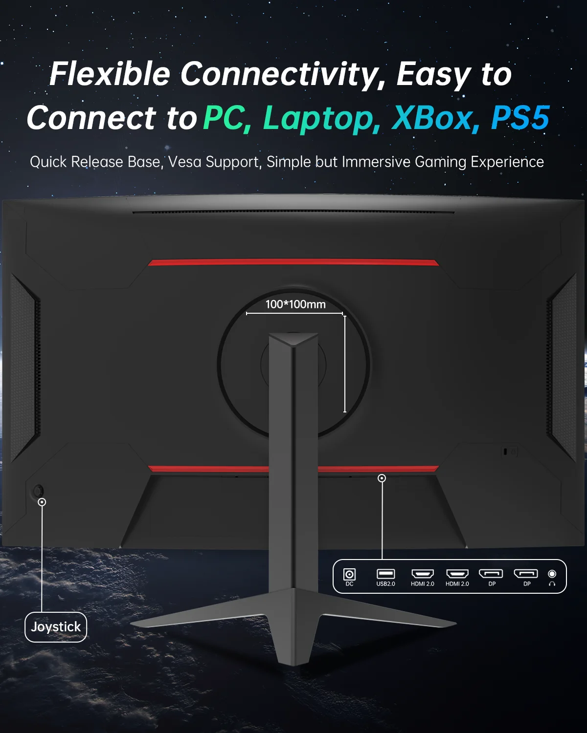 KTC 32 Inch Curved Monitor VA 1500R, 2K QHD 1440P@180Hz - Image 5