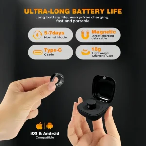 Wearable Smart Ring, Durable Stainless Steel, Lightweight Wireless Bluetooth - Thumbnail Image 3