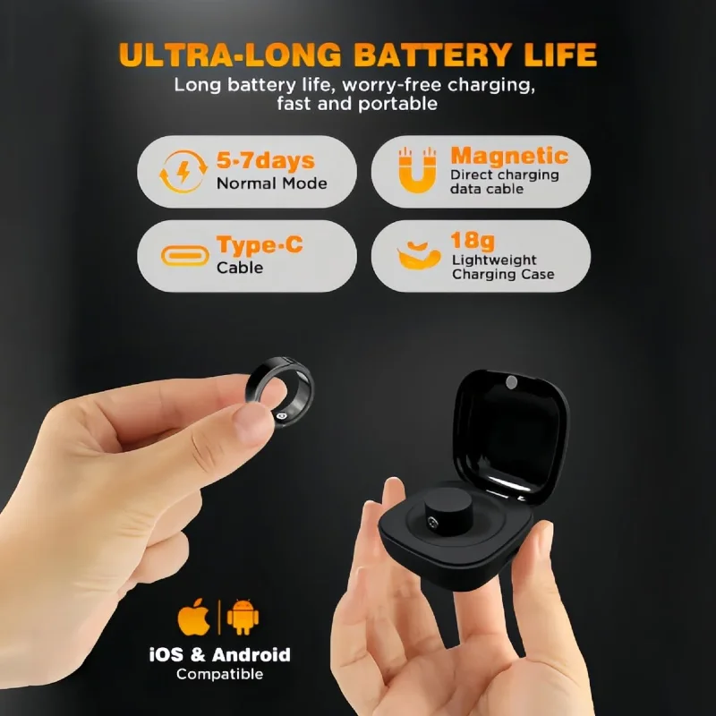 Wearable Smart Ring, Durable Stainless Steel, Lightweight Wireless Bluetooth - Image 3