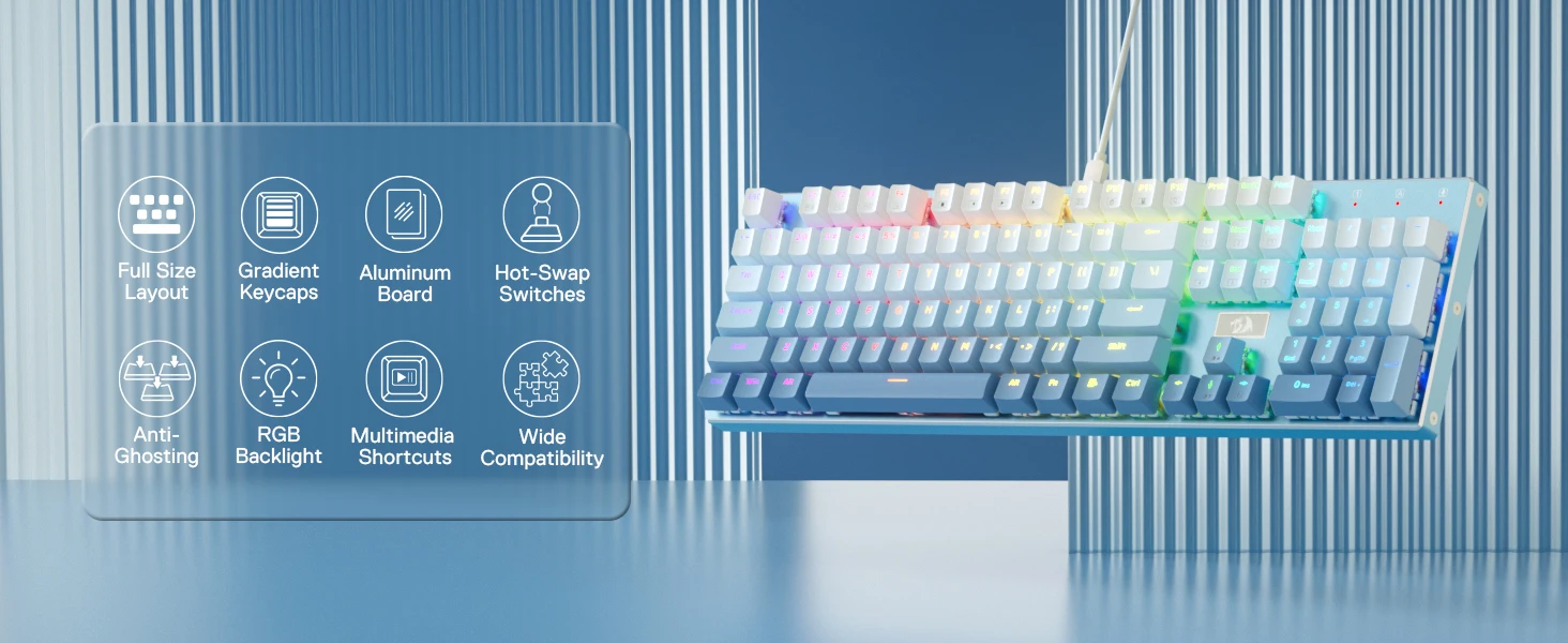 Redragon K556 SE RGB LED Backlit Wired Mechanical Gaming Keyboard - Image 7