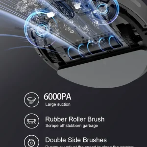 Robot Vacuum Cleaner Combo and Mop 6000PA Strong Suction - Thumbnail Image 2