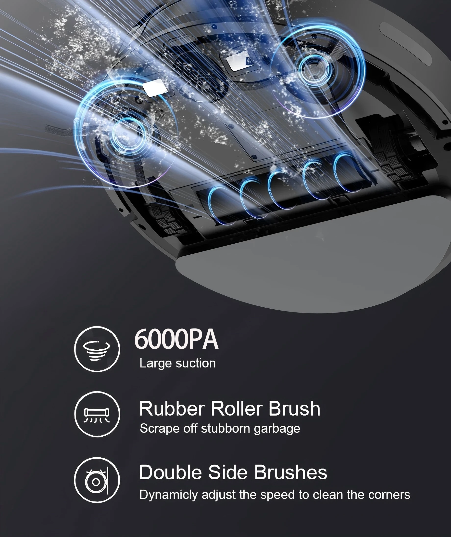 Robot Vacuum Cleaner Combo and Mop 6000PA Strong Suction - Image 2