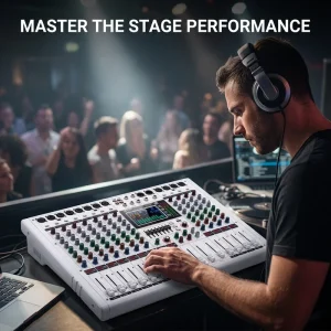 12-Channel Mixer Audio Mixer 48V 99DSP Reverb Effects Professional - Thumbnail Image 8