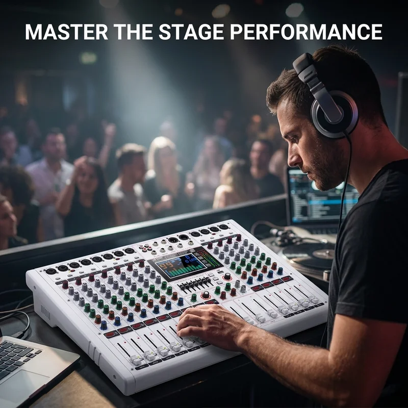 12-Channel Mixer Audio Mixer 48V 99DSP Reverb Effects Professional - Image 8