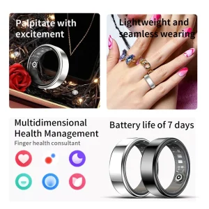 New Smart Ring R09 Health Monitor Multi Sport Mode Skin Temperature Measurement - Thumbnail Image 12