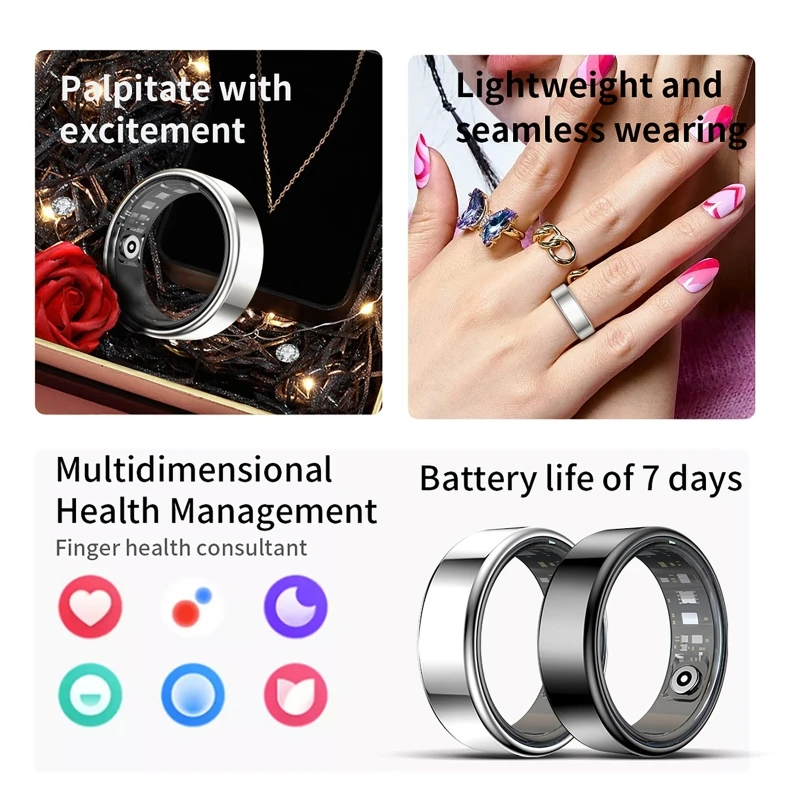 New Smart Ring R09 Health Monitor Multi Sport Mode Skin Temperature Measurement - Image 12