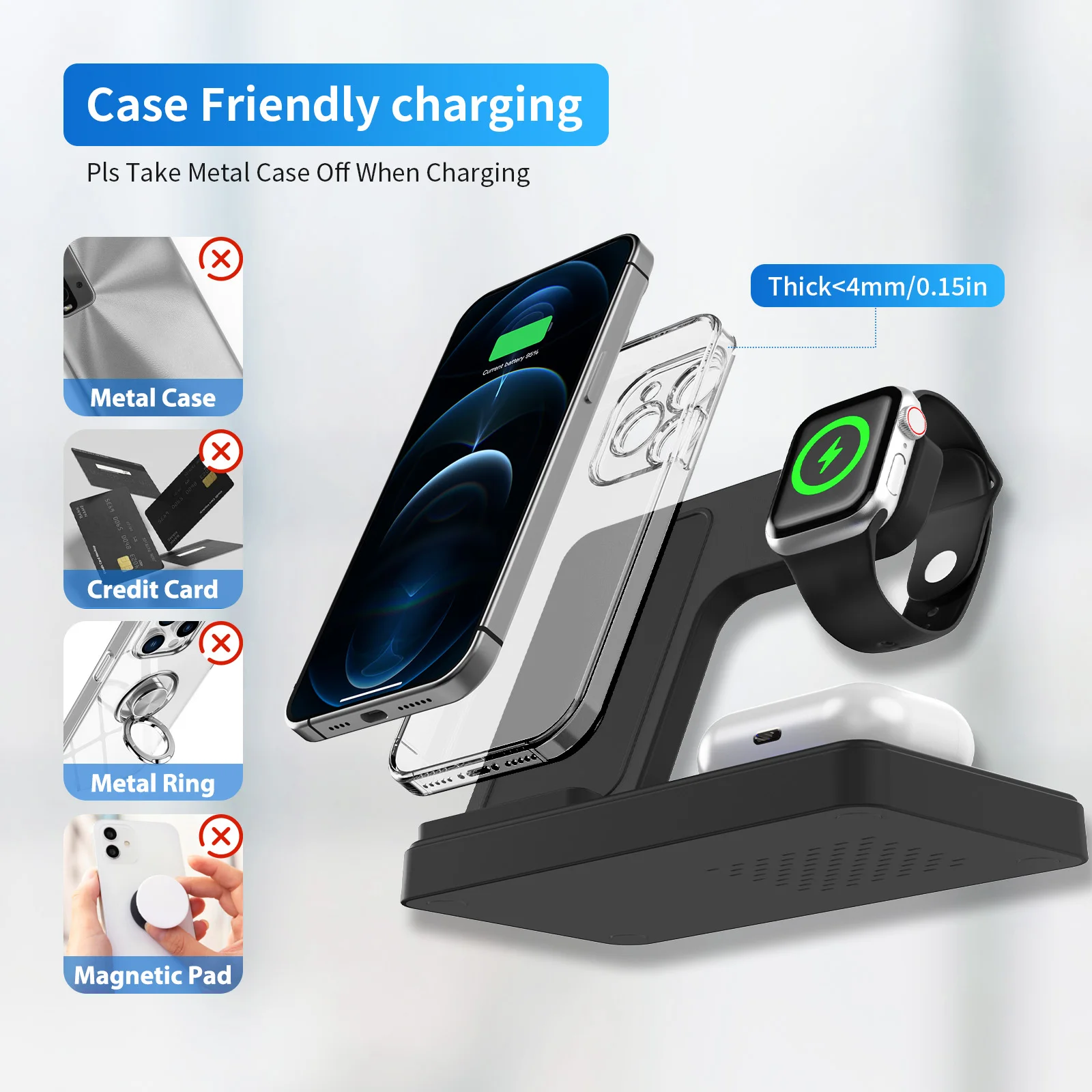 3 In 1 Wireless Charging Station Magnetic Fast Charging 18W - Image 7