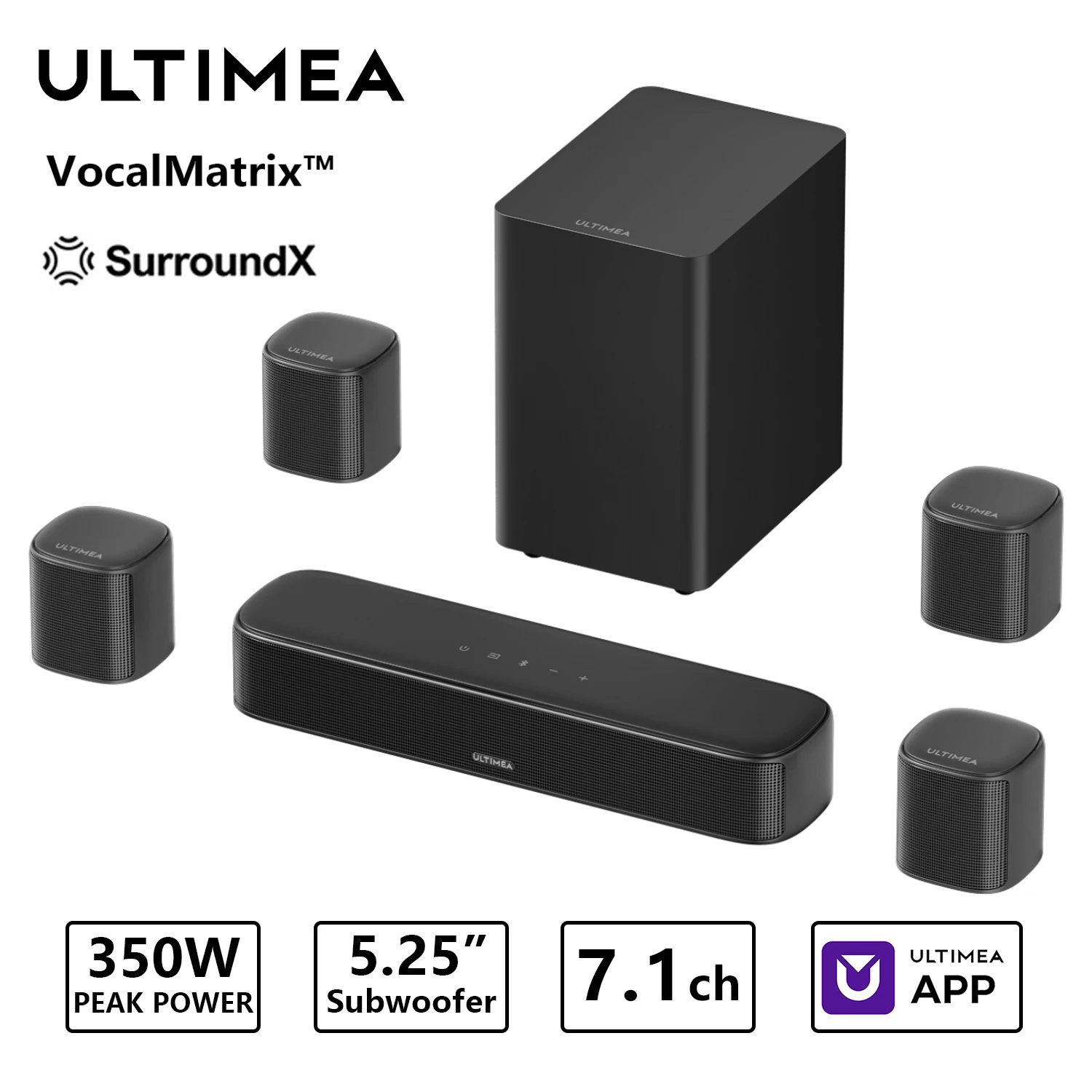 ULTIMEA 350W 7.1ch Virtual Surround Soundbar, Home Theater TV - Image 2