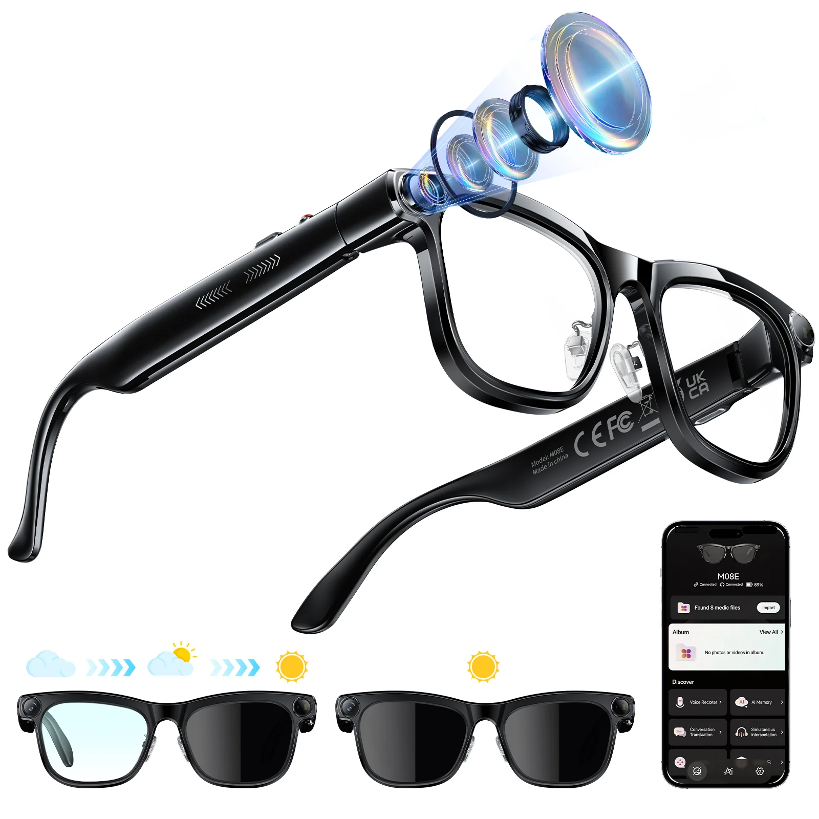 KAIGERR 300mAh Smart Glasses 4K 1300W Pixels Camera Video Recording - Image 10
