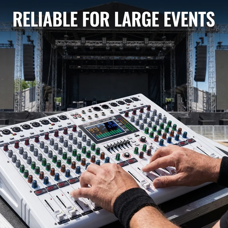 12-Channel Mixer Audio Mixer 48V 99DSP Reverb Effects Professional - Image 4