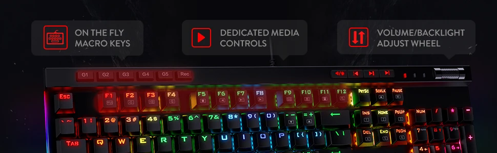 Redragon K580 VATA RGB 104 Keys LED USB Backlit Mechanical Gaming - Image 9
