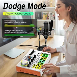 TENLAMP Y300 BM800 Podcast Microphone Bundle with Audio Mixer Professional - Thumbnail Image 7