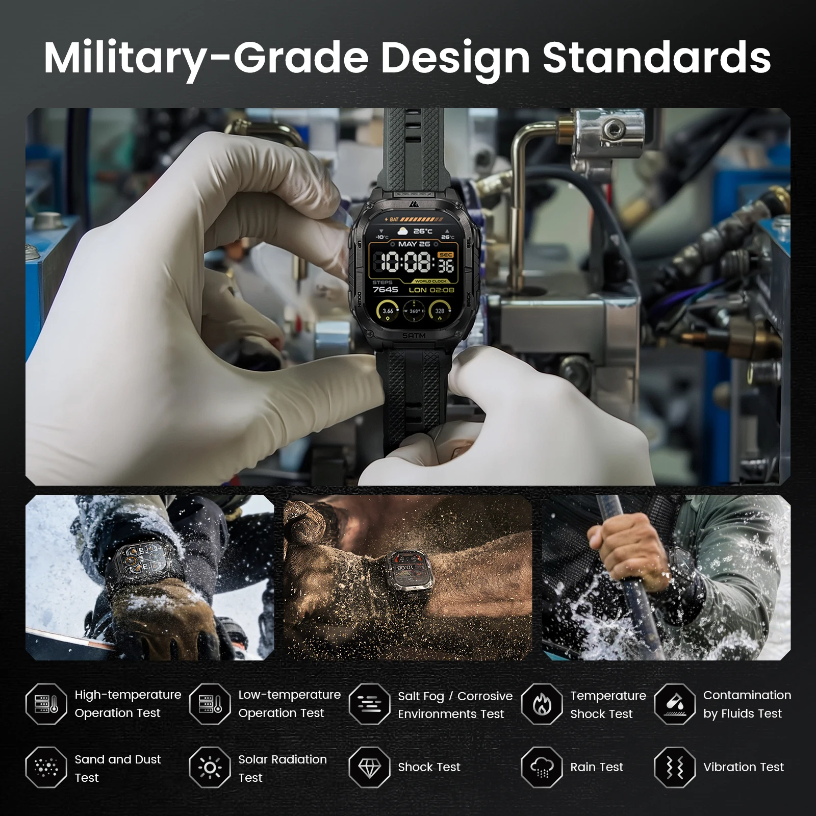 KOSPET TANK M4C Advanced GPS Smartwatch for Men MIL-STD-810H Tough 5ATM Waterproof - Image 2