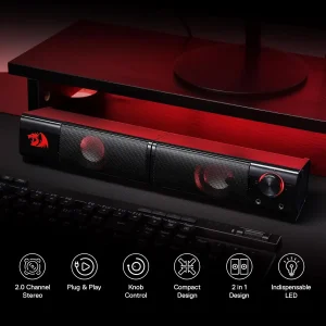 Redragon GS550 PC Gaming Speakers 2.0 Channel Sound Bar - Thumbnail Image 5
