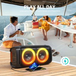 W-KING T11 Bluetooth Speakers,100W RMS, IPX6 Waterproof, BT 5.3 Portable - Thumbnail Image 4