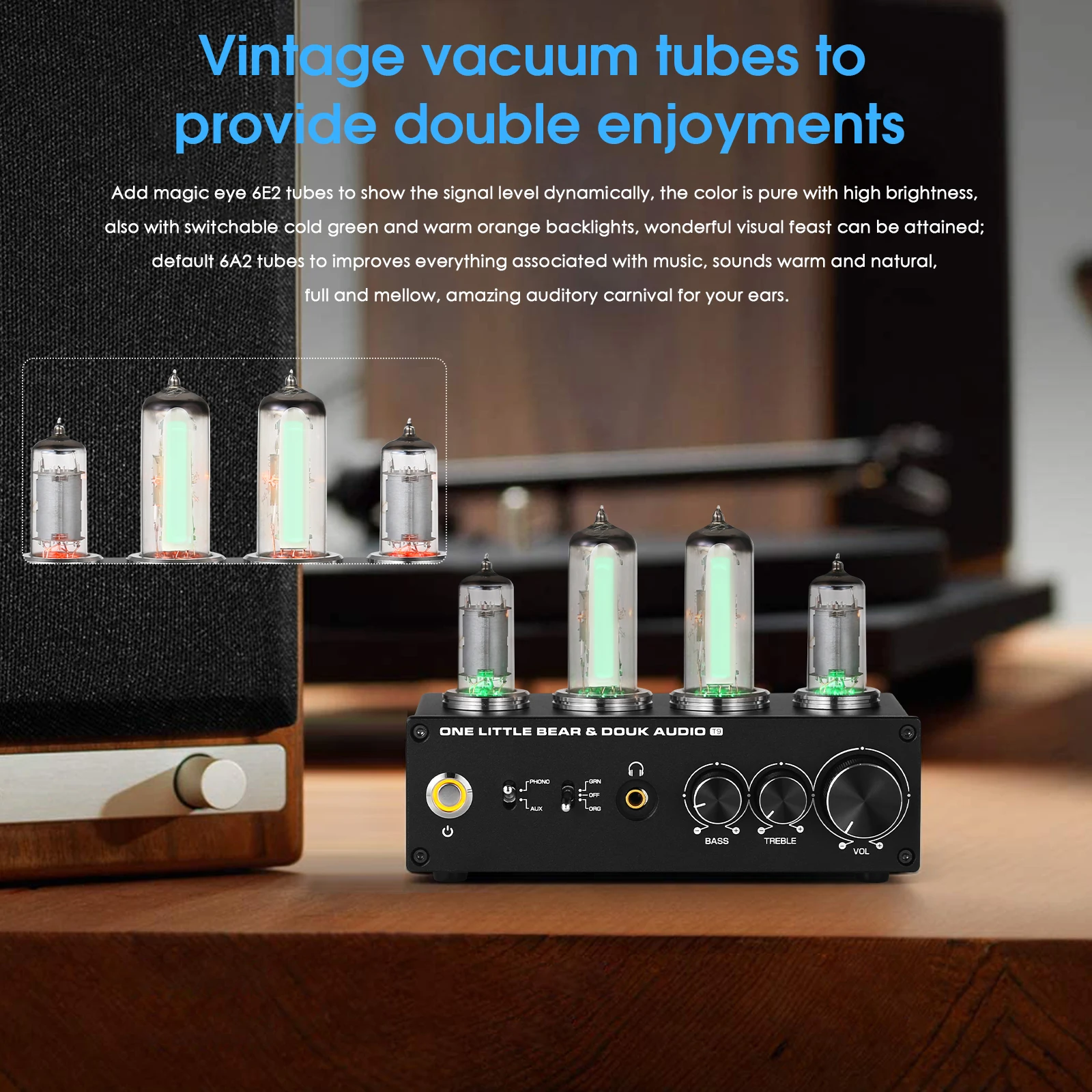 Nobsound T9 Mini 6E2 MM/MC Phono Stage Turntable Preamp HiFi Stereo Audio - Image 8