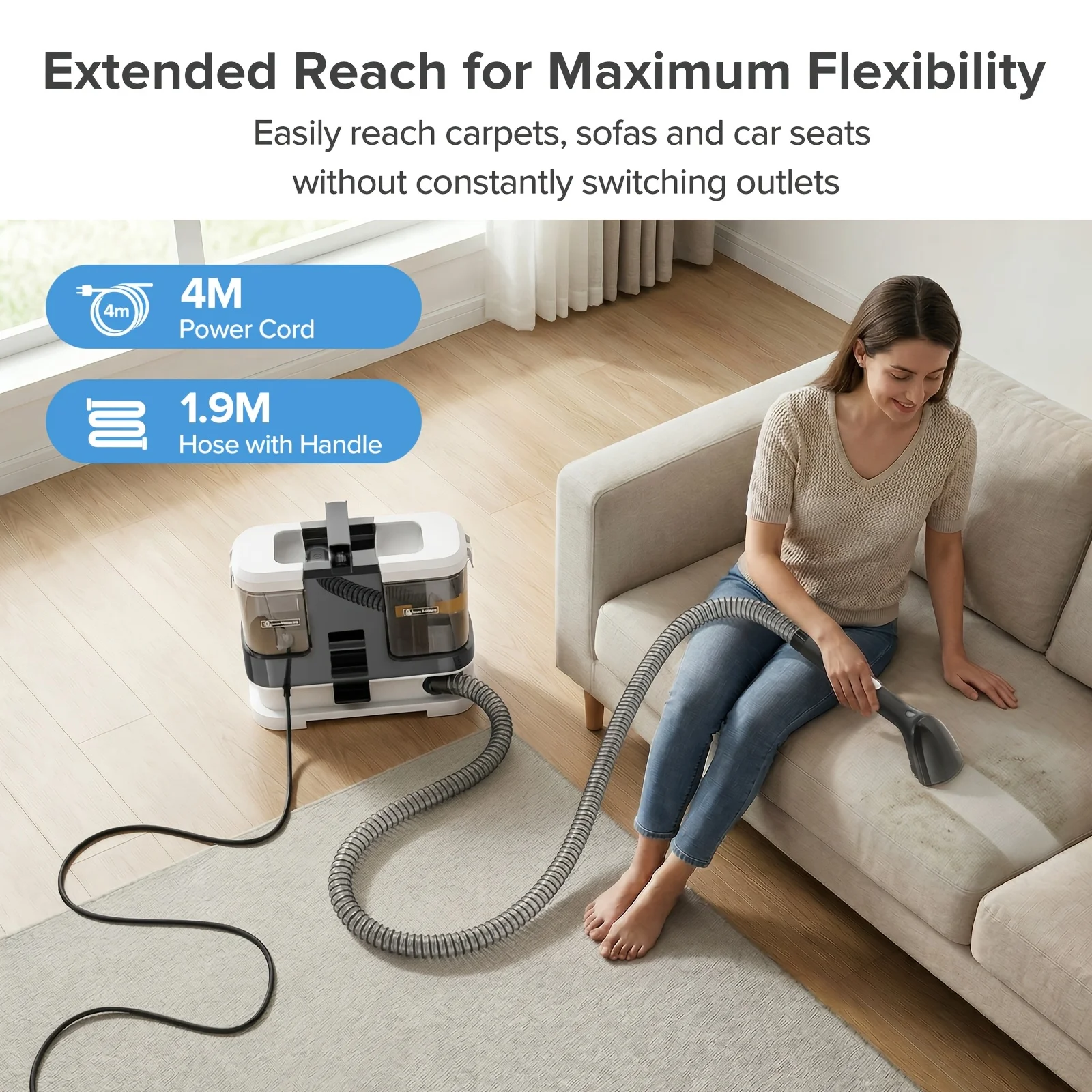 Lubluelu V2 Portable Carpet Upholstery Spot Cleaner 3-in-1 Spray Brush - Image 7