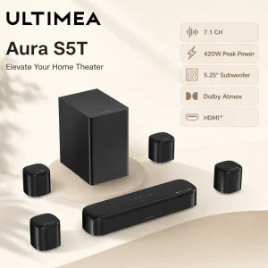 ULTIMEA 7.1ch Soundbar with 5.25" Subwoofer&4 Surround Speakers - Thumbnail Image 2