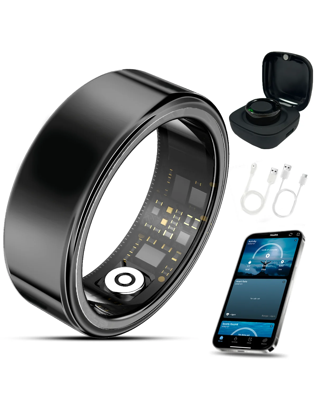 Wearable Smart Ring, Durable Stainless Steel, Lightweight Wireless Bluetooth - Image 1
