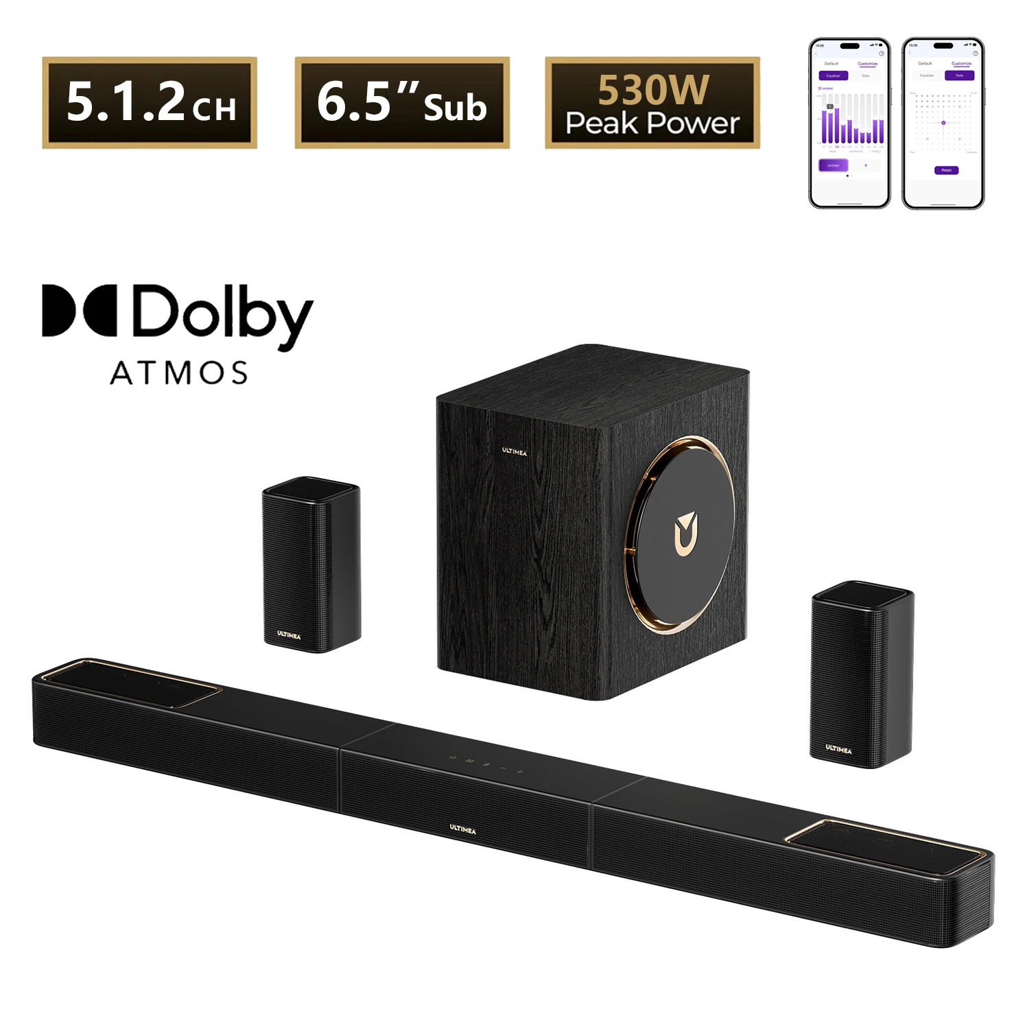 ULTIMEA 7.1.4ch Soundsystem Soundbar, Dolby Atmos & APP Control - Image 8